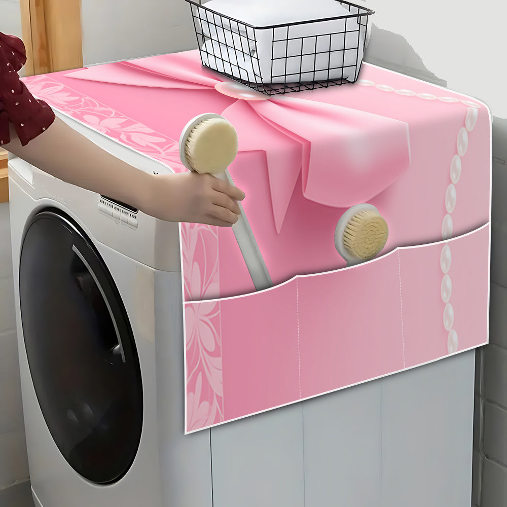 Here is the optimized product title:

"1pc Pink Pearl Bow Refrigerator, Washing Machine, Oven Cover Set with Storage Bag - Household Storage Accessories, Microwave Cover Home Appliance Top Cover - Digitally Printed Pattern - Check Before Buying!