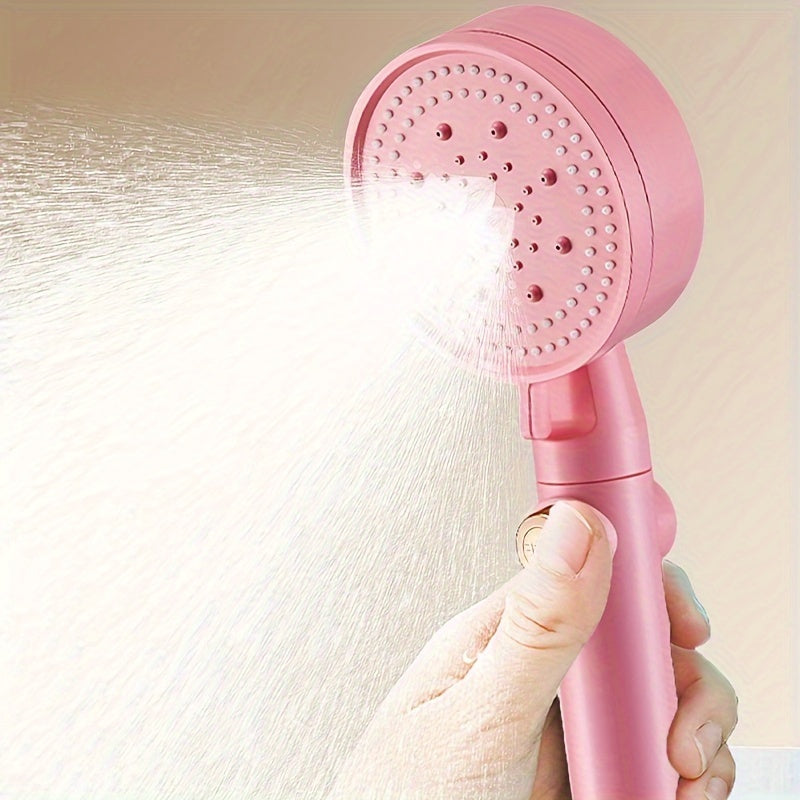Pink Off Key + 1.5 Silver + American Wall Mount Silver: High Pressure Shower Lotus Shower Head with Strong Set for Home Use, Suitable for Bathroom, Hot Water Tank, and Bathtub