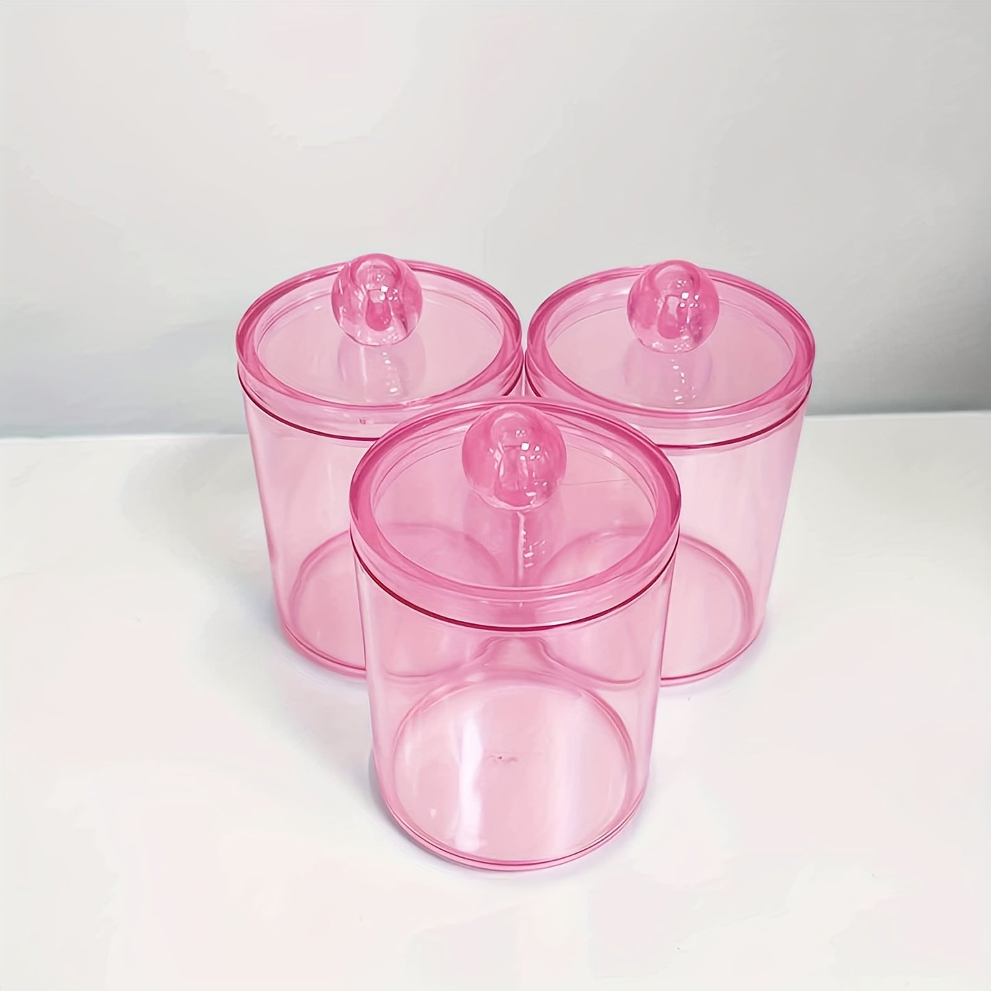 1/2/3/4pcs, Pink Pen Storage Box, Makeup Pen Holder, Dustproof Modern Minimalist Storage, Cosmetic Storage Box, Jewelry Storage Box, Portable Round Container, Powder Puff Storage Box