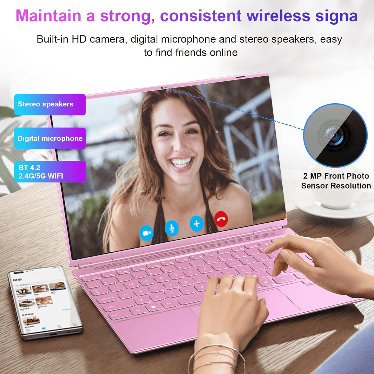 15.6-inch Gaming Laptop with 16GB RAM, 1024GB SSD, Full HD 1920x1080 Display, WiFi 5, N95 Specs, 180° Flip Opening