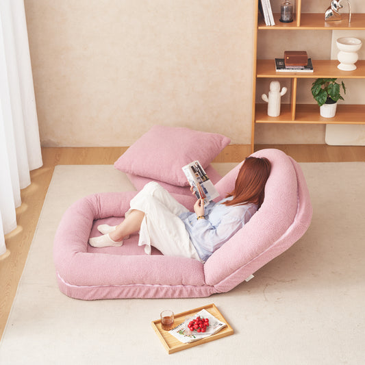 Triple Fold Down Sofa Bed, PINK